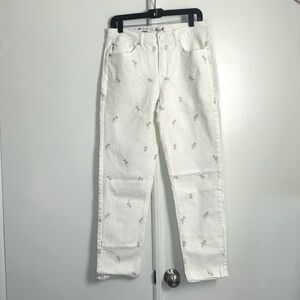 NWT Seven7 Cottagecore Cream Embroidered Jeans